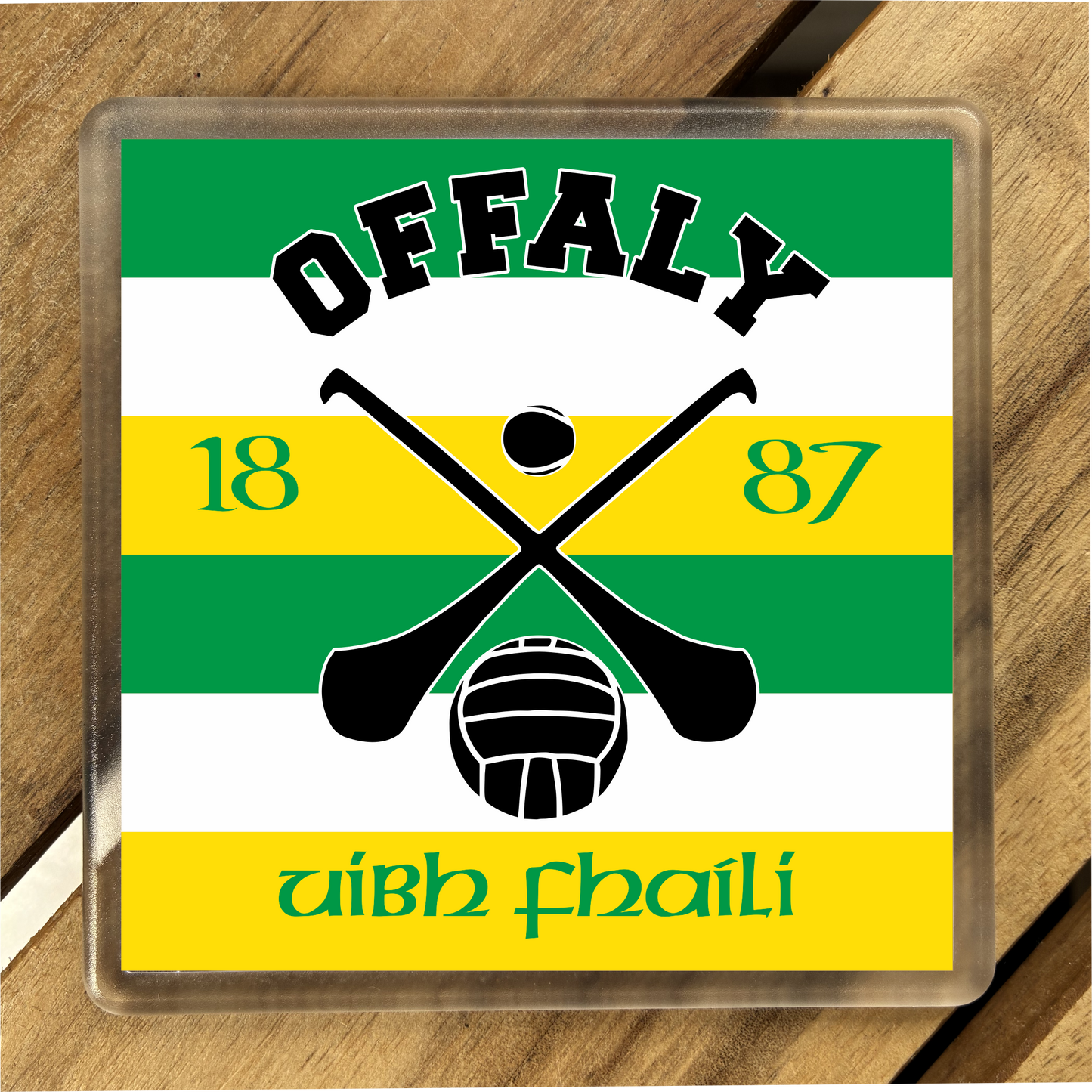 Gaelic Games (GAA) County Colours Plastic Coaster (single) - All Irish Counties Available. Hurling Camogie Gaelic Football Ladies Gaelic Football (Copy)