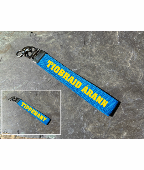 County Tipperary/Tiobraid Árann Gaelic Games Wristlet/Keyring/Keyfob - GAA - Hurling, Camogie, Football, Ladies Football & Handball. Wrist Lanyard.