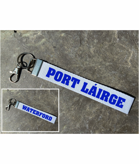 County Waterford/Port Láirge Gaelic Games Wristlet/Keyring/Keyfob - GAA - Hurling, Camogie, Football, Ladies Football & Handball. Wrist Lanyard.