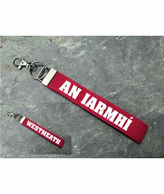 County Westmeath/An Iarmhí Gaelic Games Wristlet/Keyring/Keyfob - GAA - Hurling, Camogie, Football, Ladies Football & Handball. Wrist Lanyard.