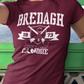Bredagh, Co. Down, Crossed Hurls Camogie T-Shirt - Ladies Skinny-Fit