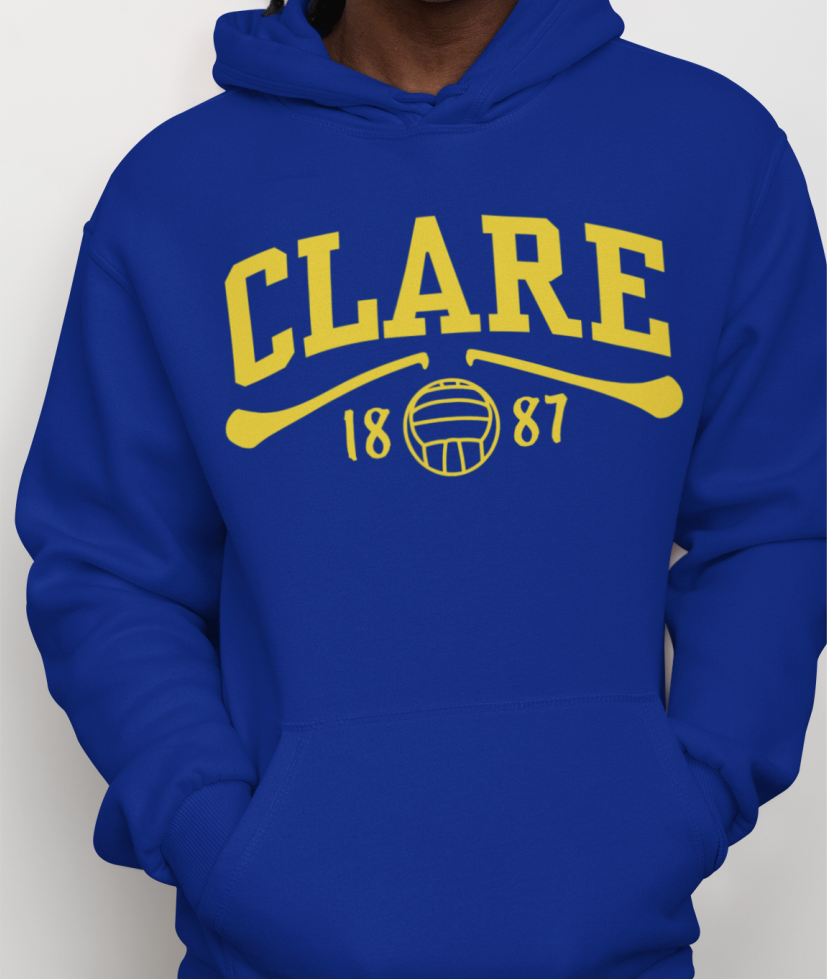 Clare Gaelic Games Hoodie - Adult - Hurling, Camogie, Football, Ladies Football