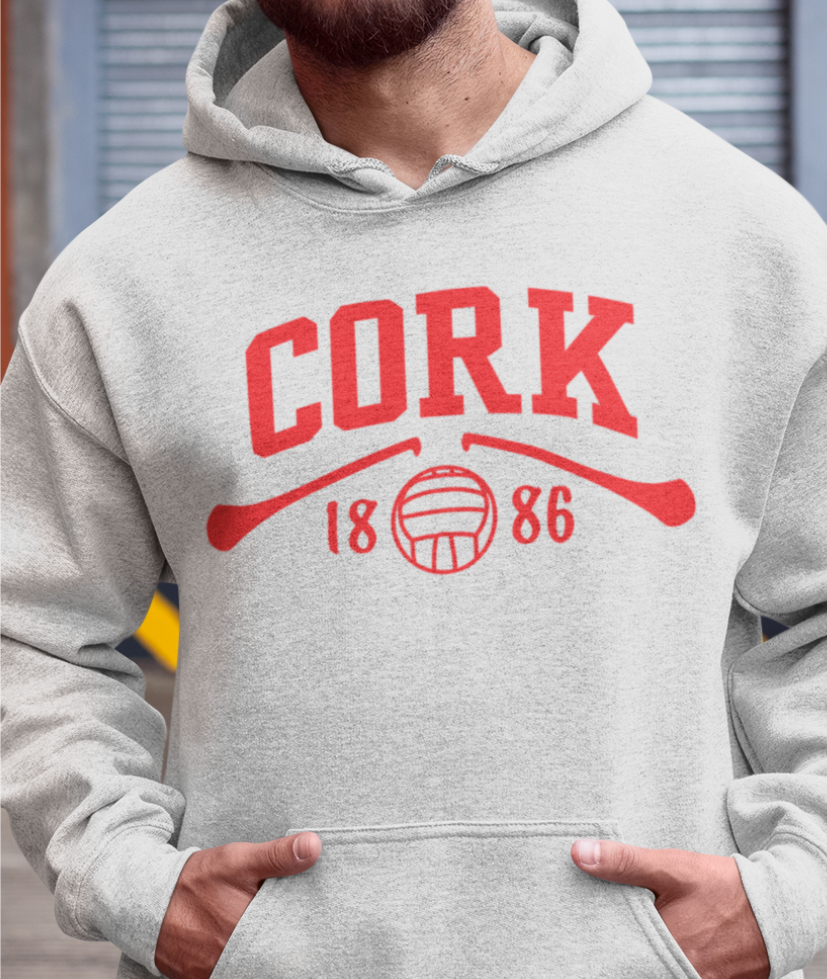 Cork Gaelic Games Hoodie - Adult - Hurling, Camogie, Football, Ladies Football