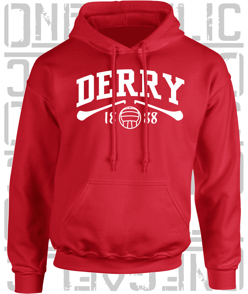 Derry Gaelic Games Hoodie - Adult - Hurling, Camogie, Football, Ladies Football