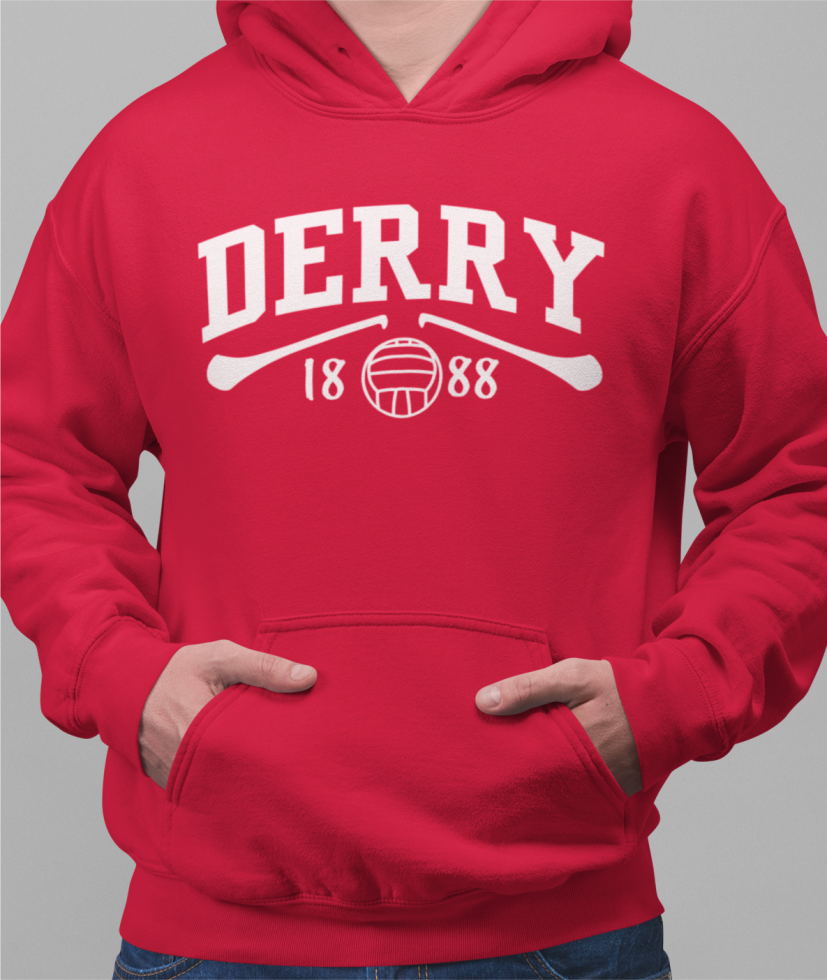 Derry Gaelic Games Hoodie - Adult - Hurling, Camogie, Football, Ladies Football