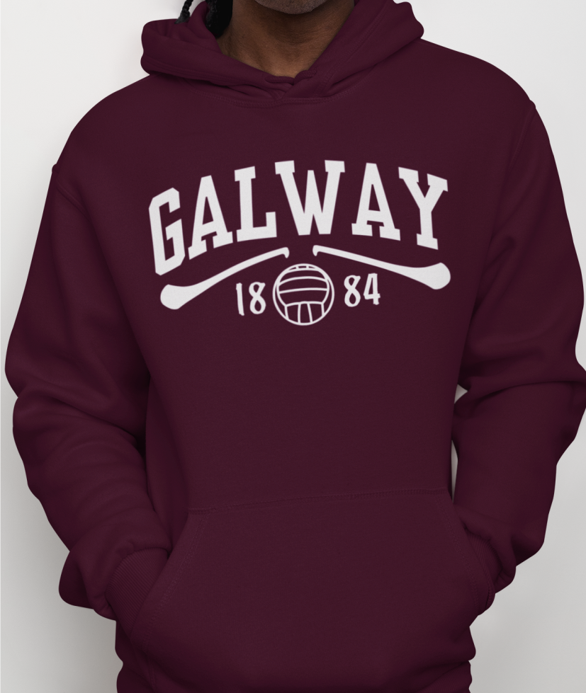 Galway Gaelic Games Hoodie - Adult - Hurling, Camogie, Football, Ladies Football