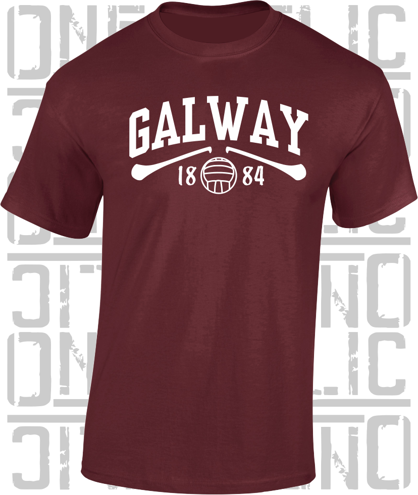 Galway Gaelic Games T-Shirt - Adult - Hurling, Camogie, Football, Ladies Football