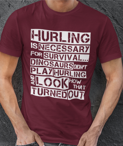 Hurling is Necessary For Survival - Funny T-Shirt - Adult - Westmeath