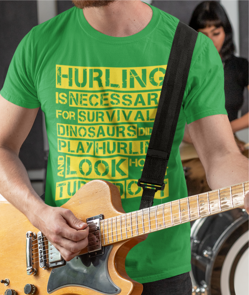 Hurling is Necessary For Survival - Funny T-Shirt - Adult - Meath