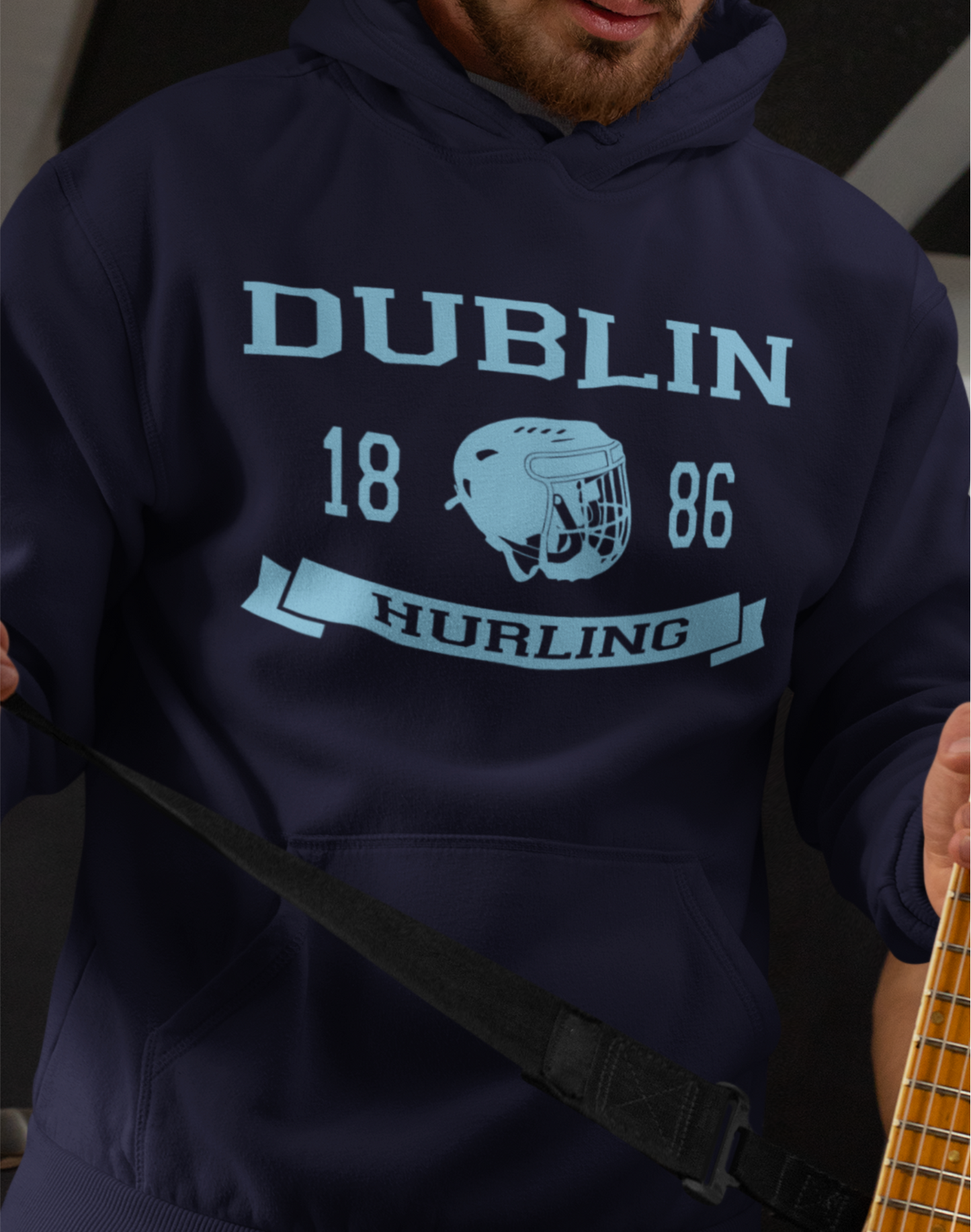"I'm Lookin' For A Wild Dublin Girl" - Patrick Mahoney Music - Dublin Hurling Helmet Design Hoodie - Adult