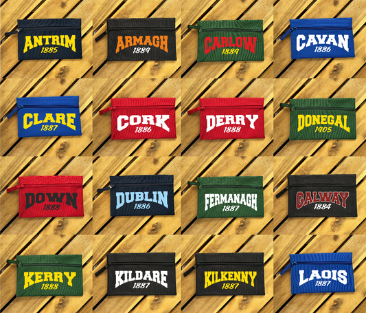 Gaelic Games (GAA) County Colours Pencil Case (single) - Polyester - All Irish Counties Available. Hurling Camogie Gaelic Football Ladies Gaelic Football