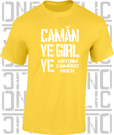 Camán Ye Girl Ye - Camogie T-Shirt Adult - Antrim