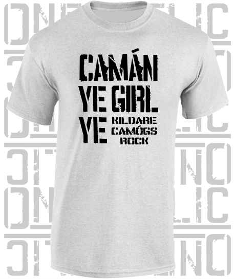 Camán Ye Girl Ye - Camogie T-Shirt Adult - Kildare