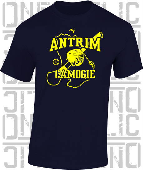 County Map Camogie T-Shirt - Adult - Antrim