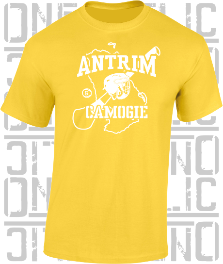 County Map Camogie T-Shirt - Adult - Antrim