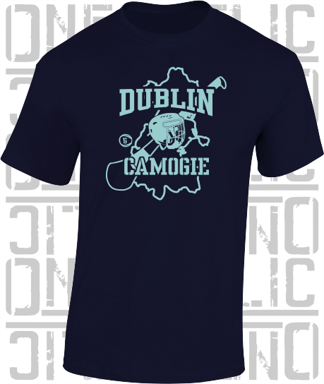 County Map Camogie T-Shirt - Adult - Dublin