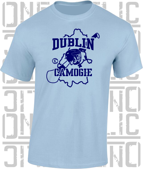 County Map Camogie T-Shirt - Adult - Dublin