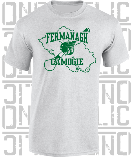County Map Camogie T-Shirt - Adult - Fermanagh