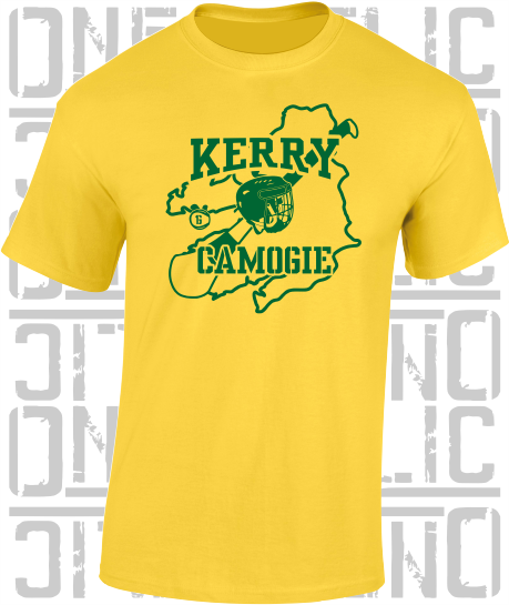 County Map Camogie T-Shirt - Adult - Kerry