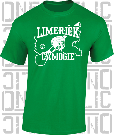 County Map Camogie T-Shirt - Adult - Limerick