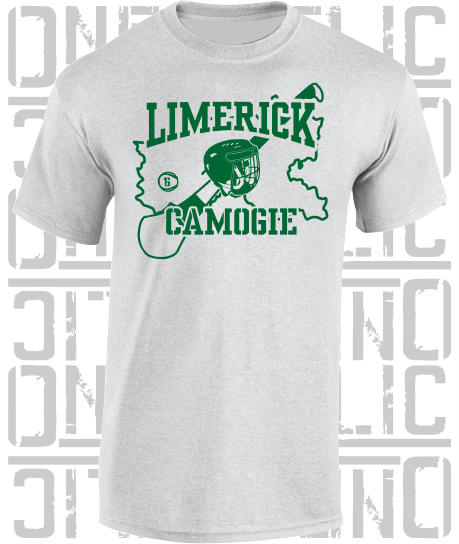 County Map Camogie T-Shirt - Adult - Limerick