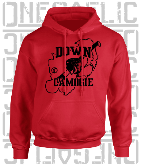 County Map Camogie Hoodie - Adult - Down