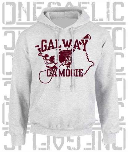 County Map Camogie Hoodie - Adult - Galway