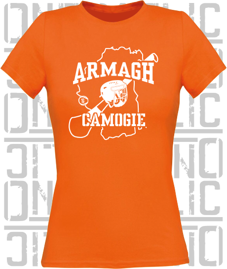 County Map Camogie Ladies Skinny-Fit T-Shirt - All Counties Available