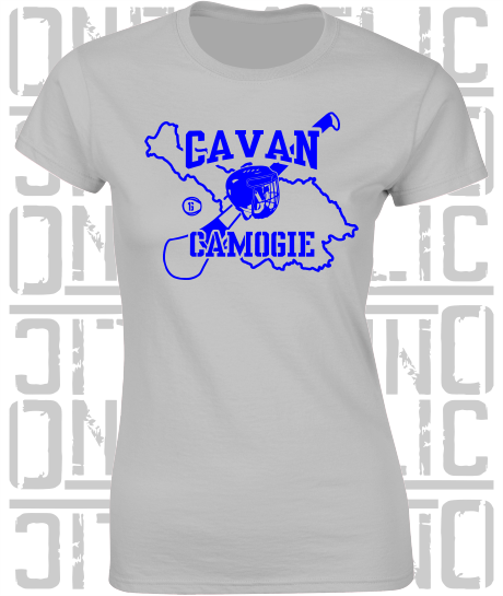 County Map Camogie Ladies Skinny-Fit T-Shirt - Cavan