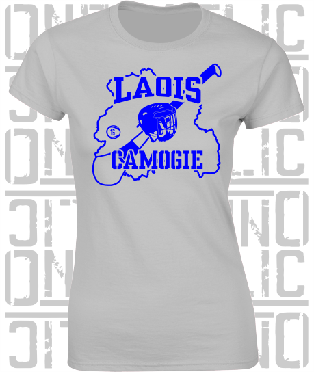 County Map Camogie Ladies Skinny-Fit T-Shirt - Laois
