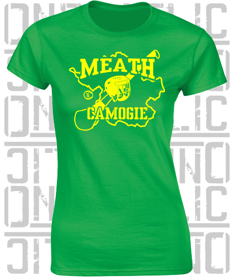 County Map Camogie Ladies Skinny-Fit T-Shirt - Meath