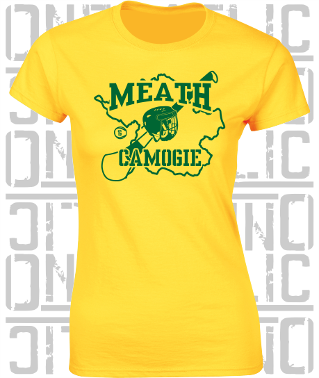 County Map Camogie Ladies Skinny-Fit T-Shirt - Meath