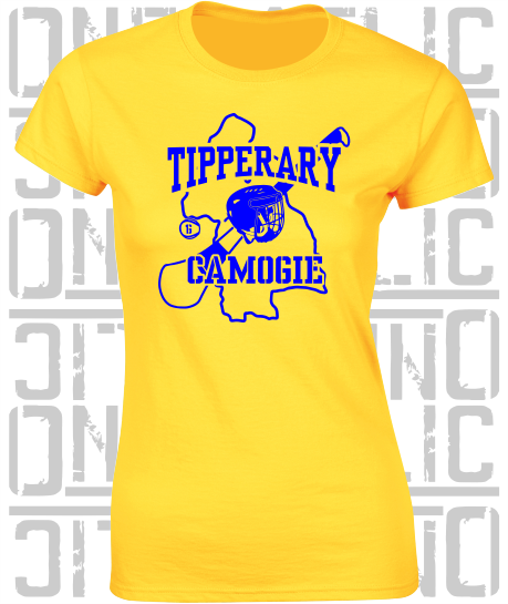 County Map Camogie Ladies Skinny-Fit T-Shirt - Tipperary