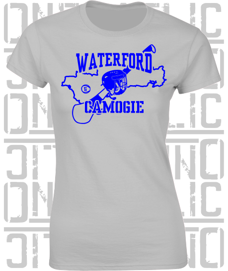 County Map Camogie Ladies Skinny-Fit T-Shirt - Waterford