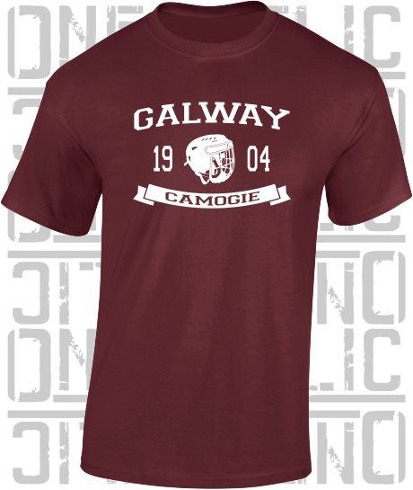 Camogie Helmet T-Shirt - Adult - Galway