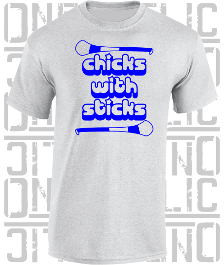 Chicks With Sticks, Camogie T-Shirt - Adult - Waterford