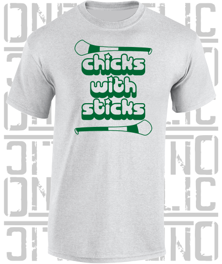 Chicks With Sticks, Camogie T-Shirt - Adult - Fermanagh