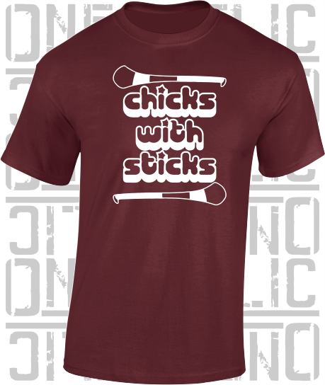 Chicks With Sticks, Camogie T-Shirt - Adult - Westmeath