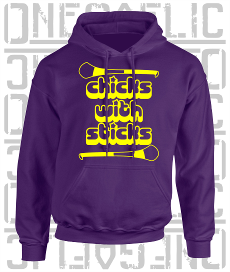 Chicks With Sticks, Camogie Hoodie - Adult - Wexford