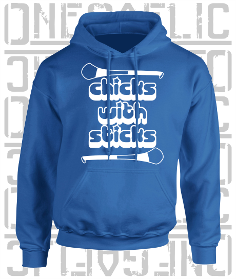 Chicks With Sticks, Camogie Hoodie - Adult - Monaghan