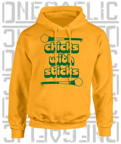 Chicks With Sticks, Camogie Hoodie - Adult - Donegal