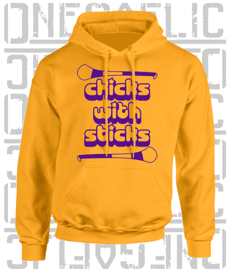 Chicks With Sticks, Camogie Hoodie - Adult - Wexford