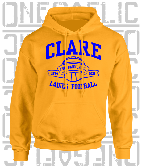 Ladies Football - Gaelic - Adult Hoodie - Clare