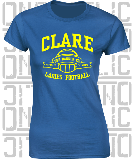 Ladies Football - Gaelic - Ladies Skinny-Fit T-Shirt - Clare