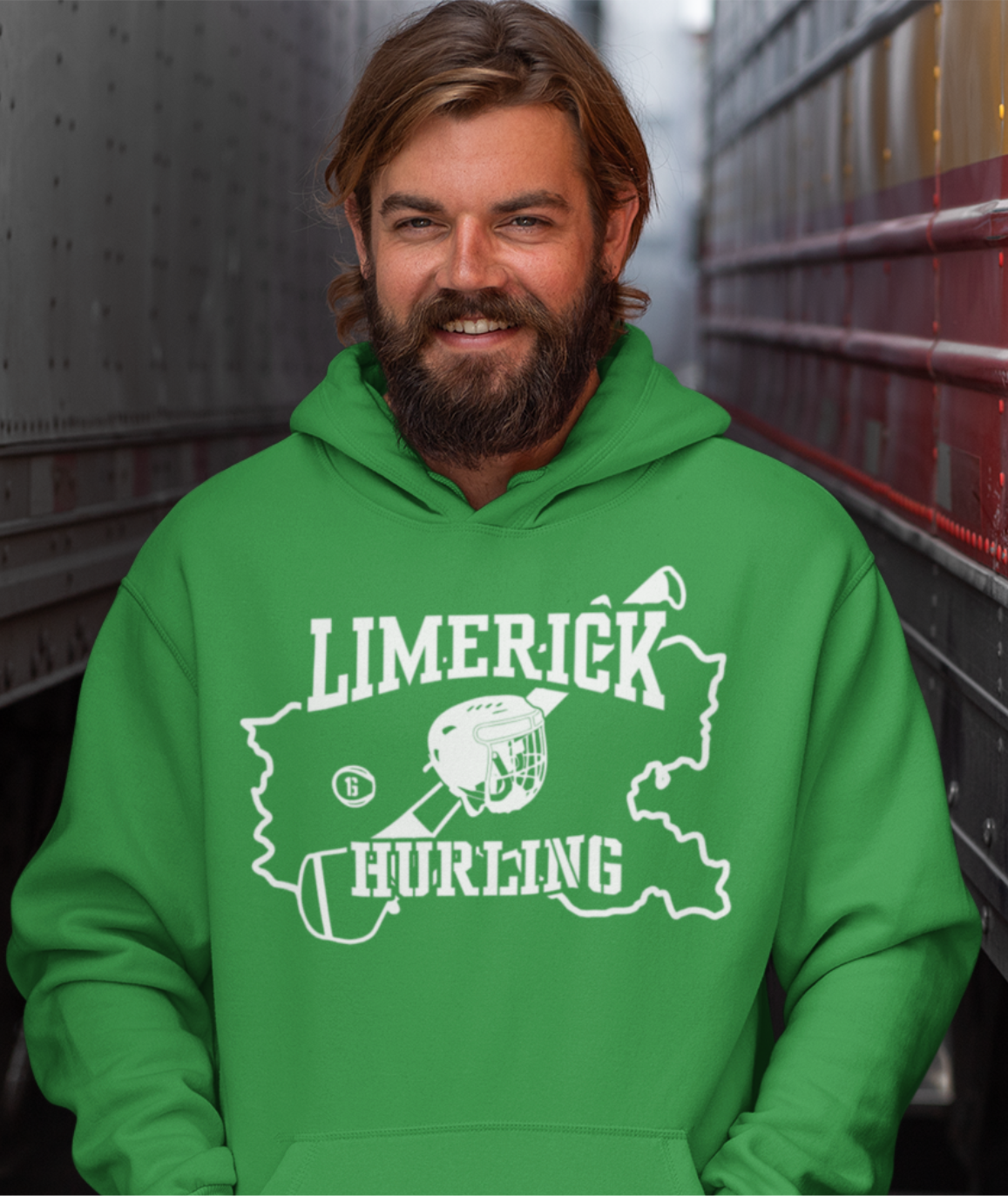 County Map Hurling Hoodie - Adult - Limerick