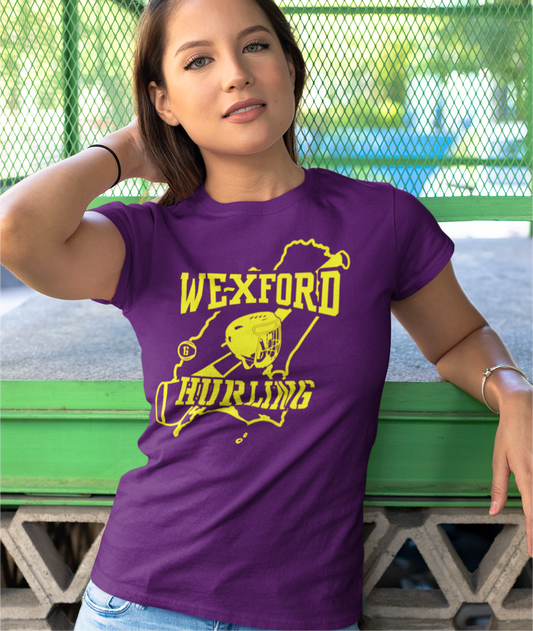Hurling County Map Ladies Skinny-Fit T-Shirt - All Counties Available
