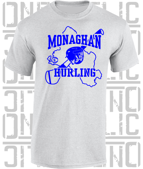 County Map Hurling Adult T-Shirt - Monaghan