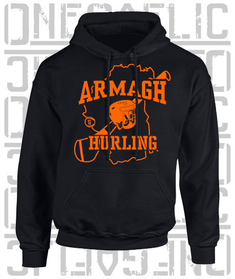 County Map Hurling Hoodie - Adult - Armagh