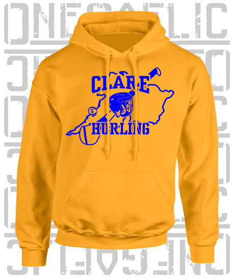 County Map Hurling Hoodie - Adult - Clare