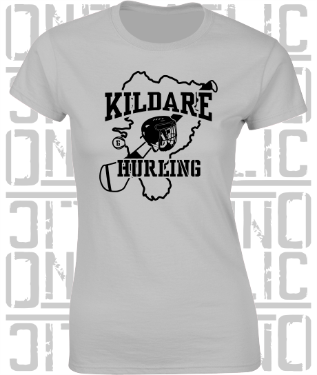 County Map Hurling Ladies Skinny-Fit T-Shirt - Kildare